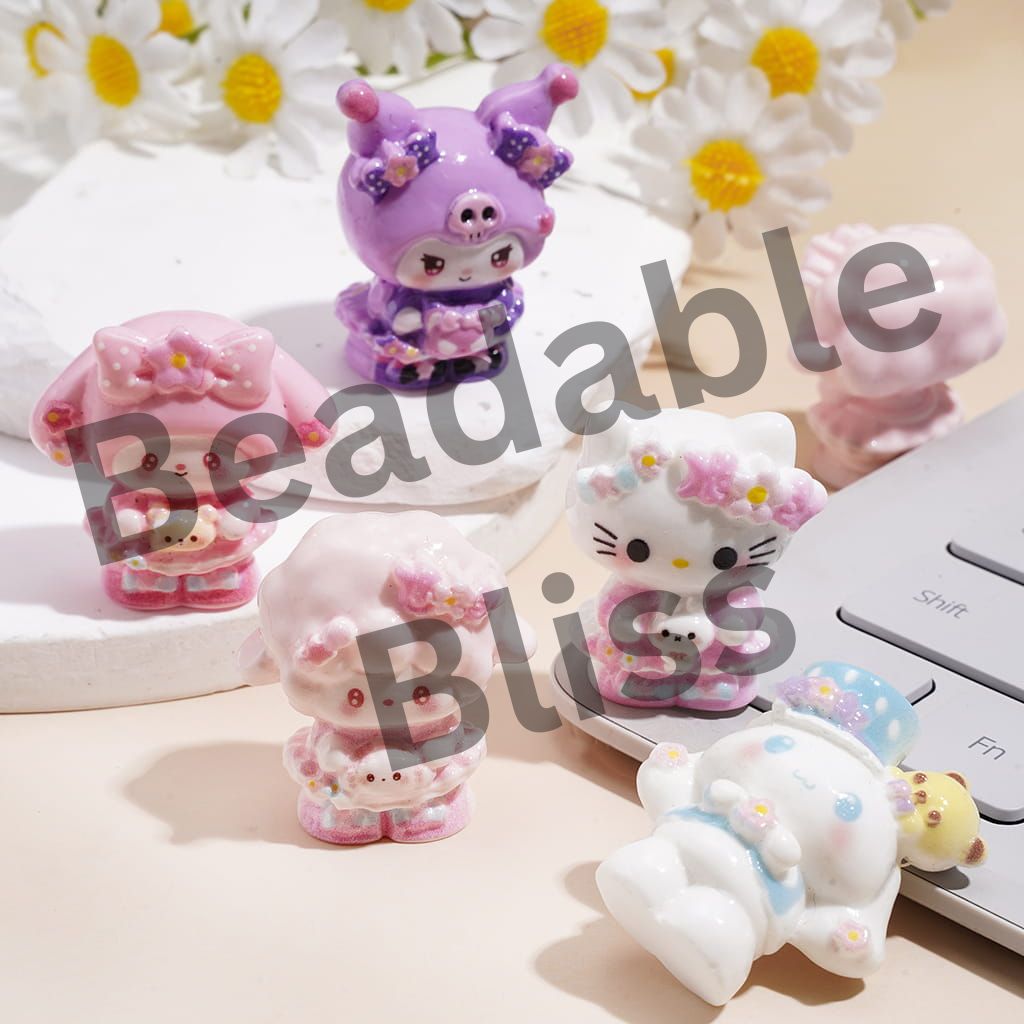 Acrylic Beads Adorable Character Series, Assorted Style, Random Mix