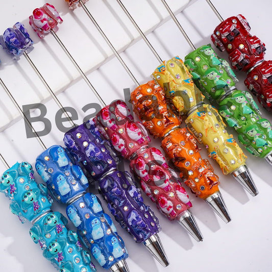 Beadable Clay Pens with Mind Five Emotion Character Series, Multi-Color