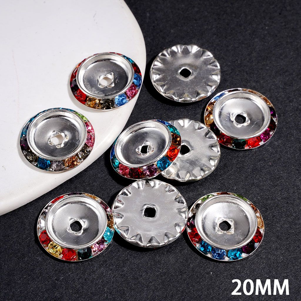 Splittable Matching Rhinestone Spacers in Solid Colors, 20MM, Silver and Gold