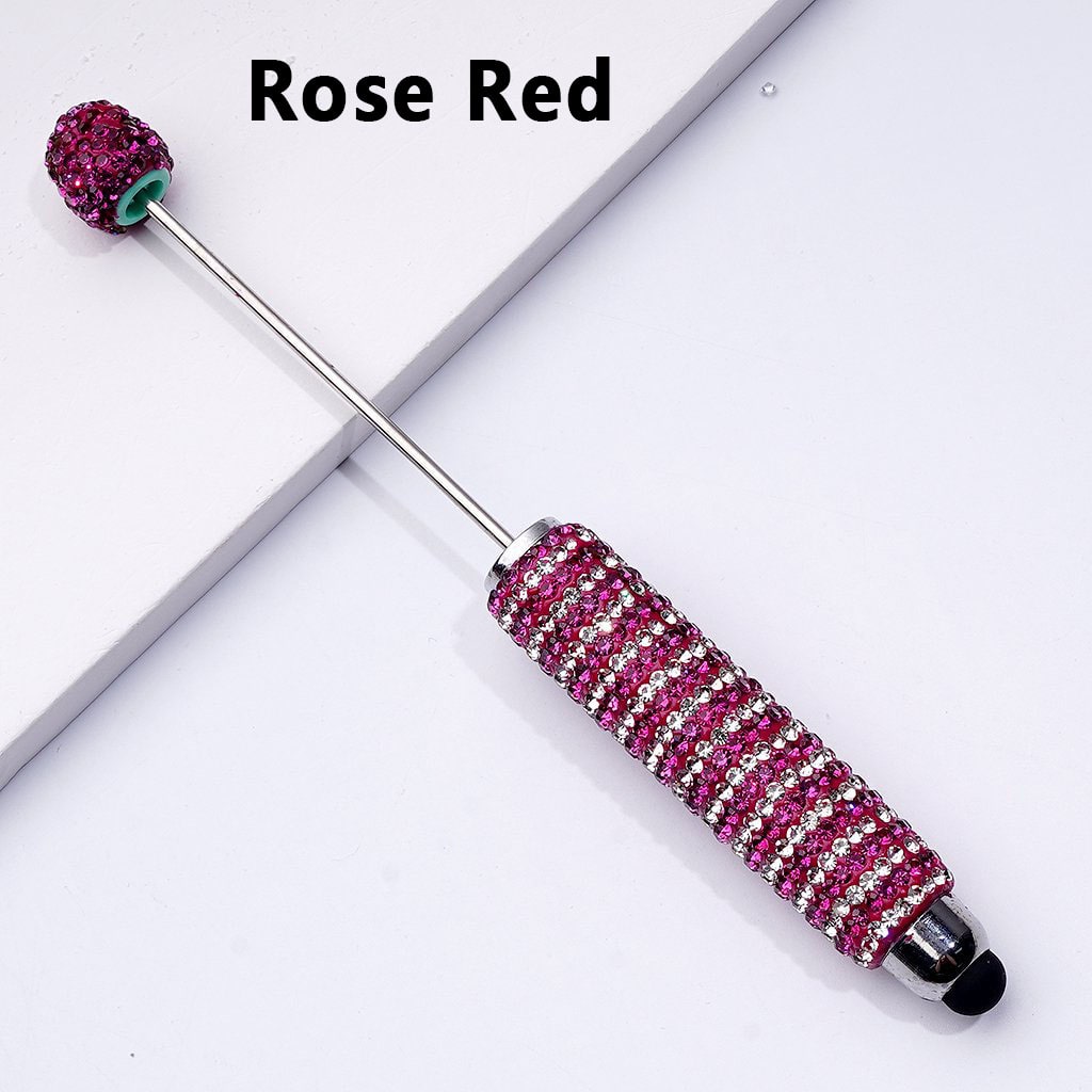 Beadable Bling Bling Double-Color Shiny Rhinestones Clay Stylus Pens