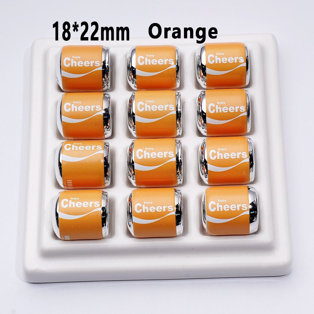 Multi Single Color & Random Mix Color Enjoy Cheers Drink Beer Beverage Can Bottle Acrylic Beads, Around 18*22MM