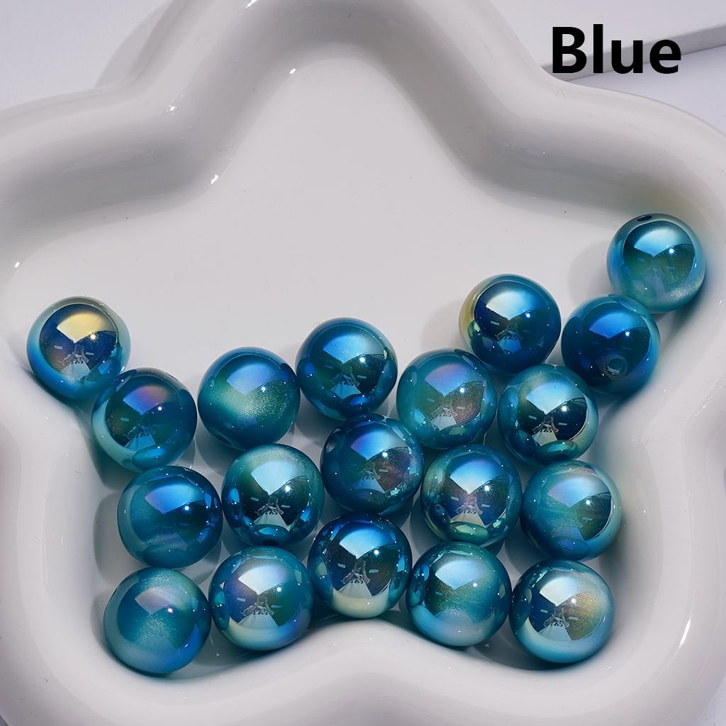 Dark Color Series Cat Eye Style Shiny Glossy Round Acrylic Beads, 16MM (Single Color is available for 200pcs(Whole bag))