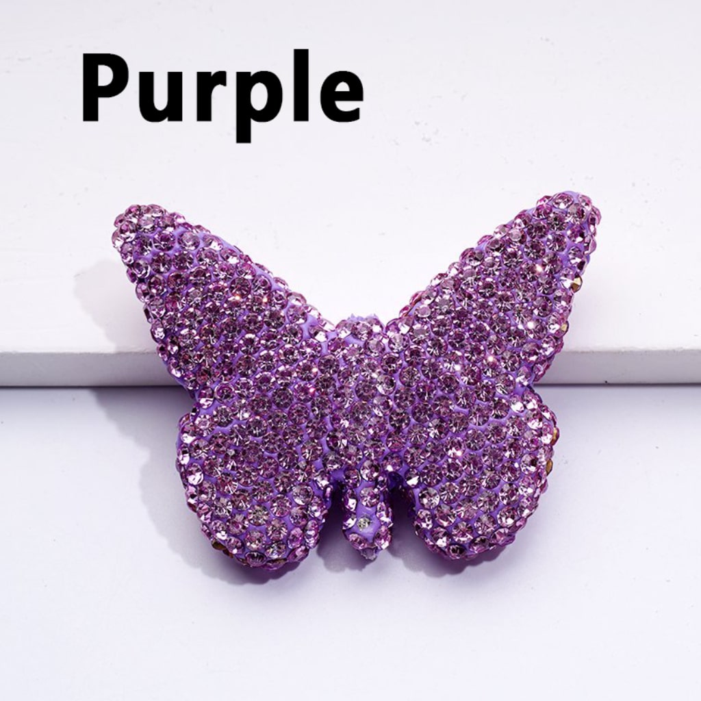 Exquisite Multi-Color Butterfly Clay Beads with Shiny Rhinestones, 54*41MM