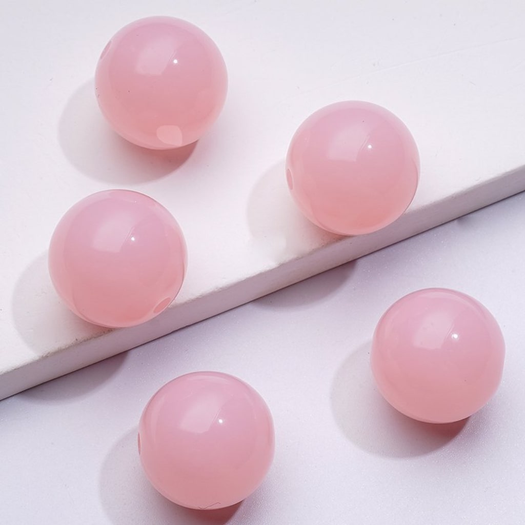Glossy Jelly Candy Color Round Acrylic Beads, 16MM