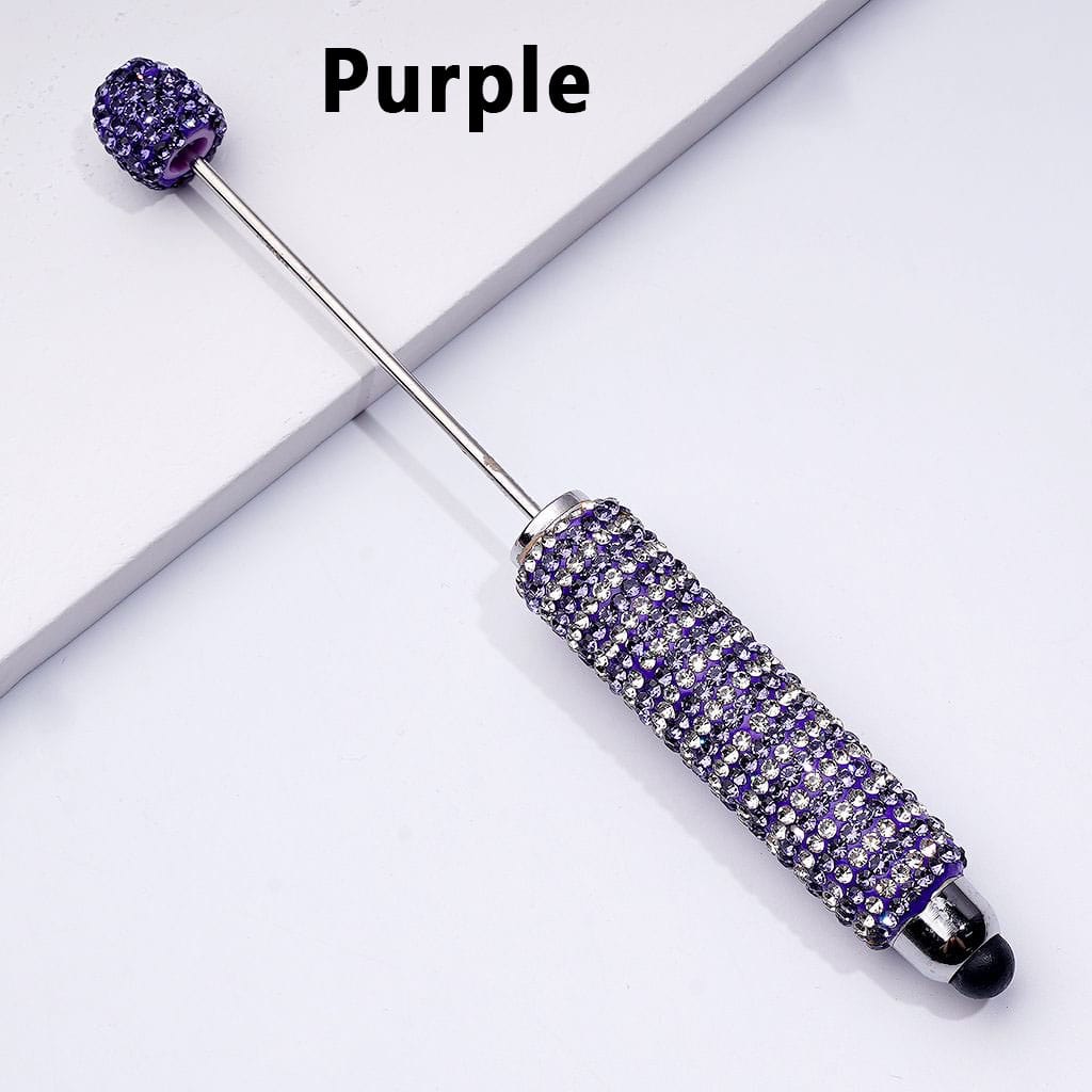 Beadable Bling Bling Double-Color Shiny Rhinestones Clay Stylus Pens