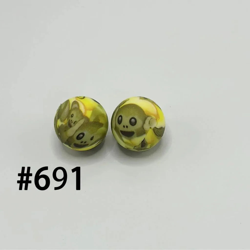 Printed Silicone Beads 15 mm