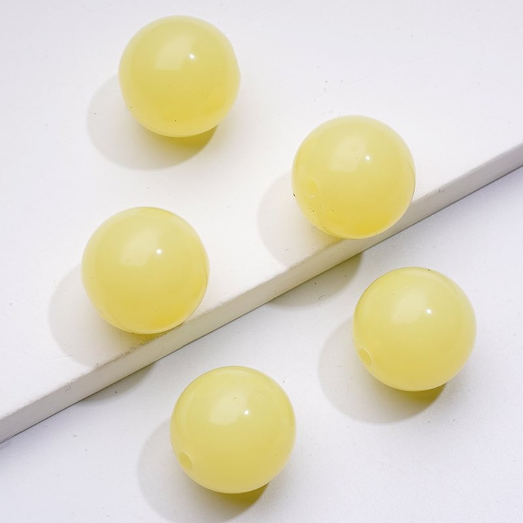 Glossy Jelly Candy Color Round Acrylic Beads, 16MM