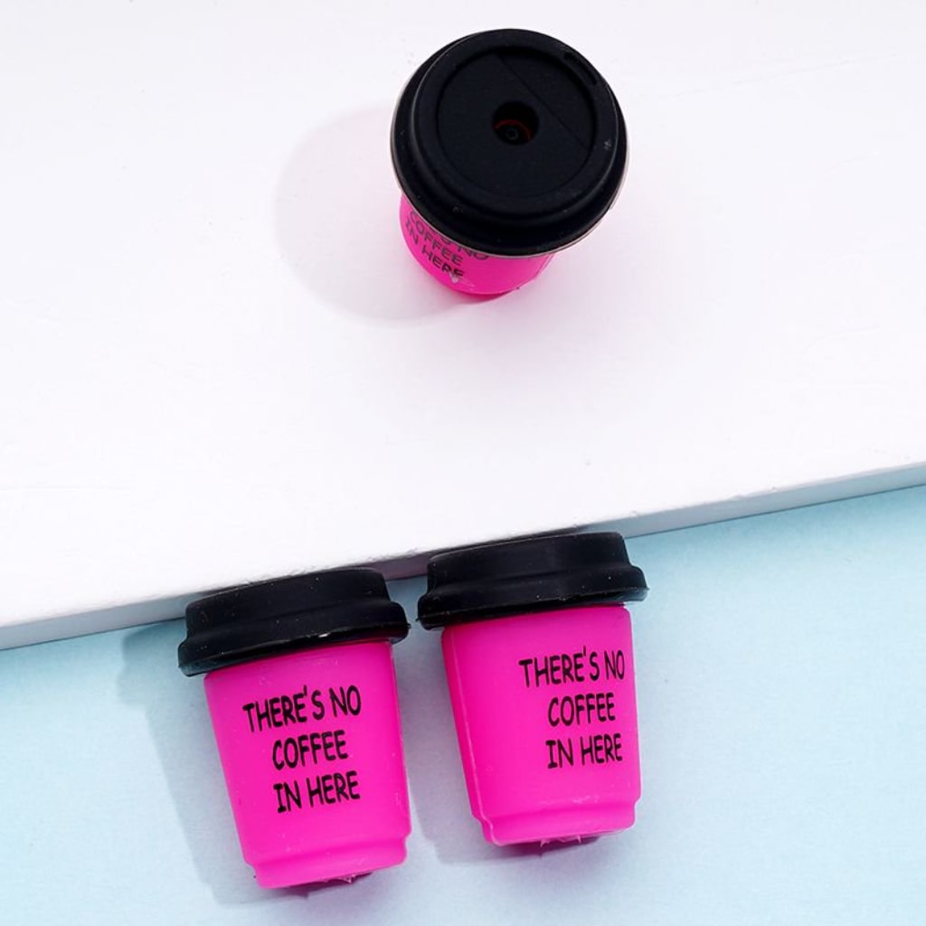 3D Cute Coffee Cup Bottle There's No Coffee In Here Silicone Focal Beads