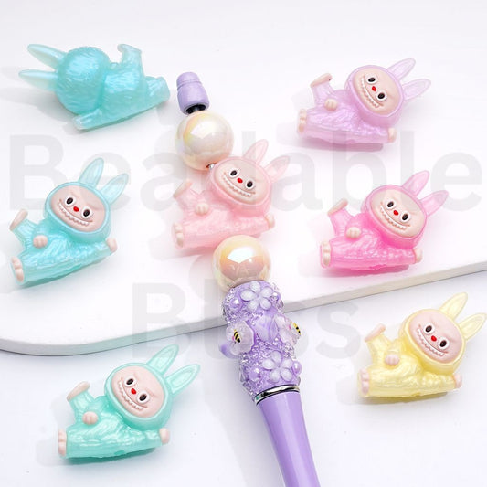 Cute L-B-B  Lying on its Side PVC Soft Beads, Around 25*37MM, Random Mix