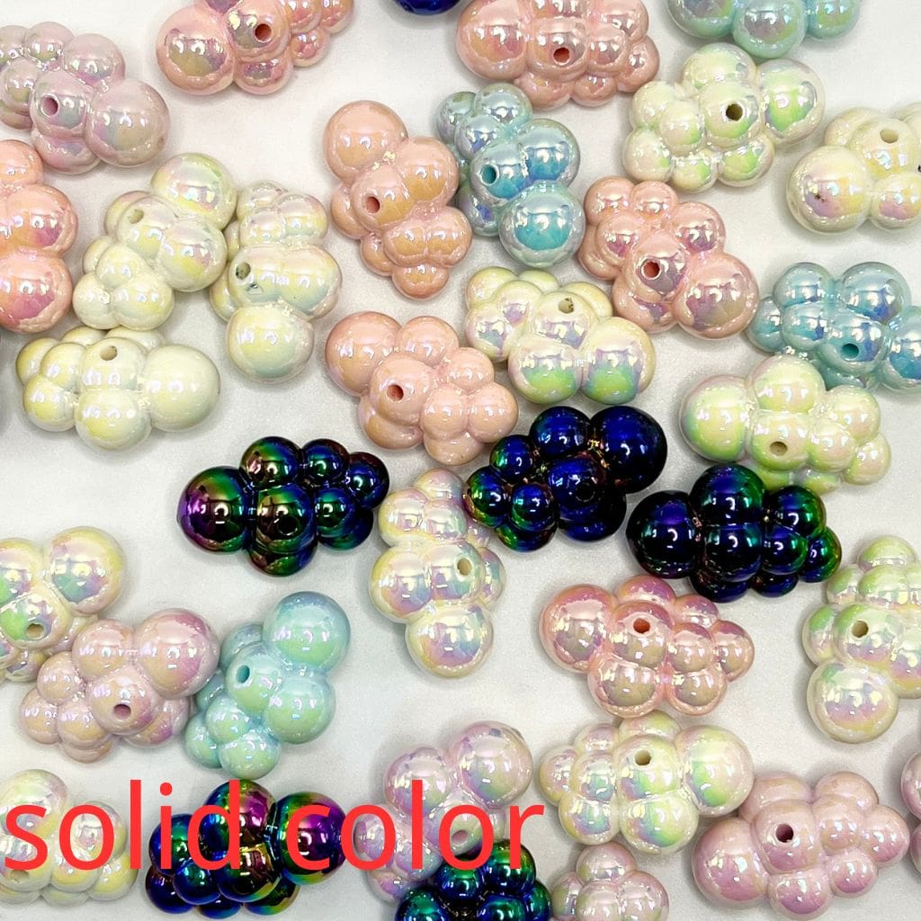 All Color Clouds Acrylic Beads, 32mm