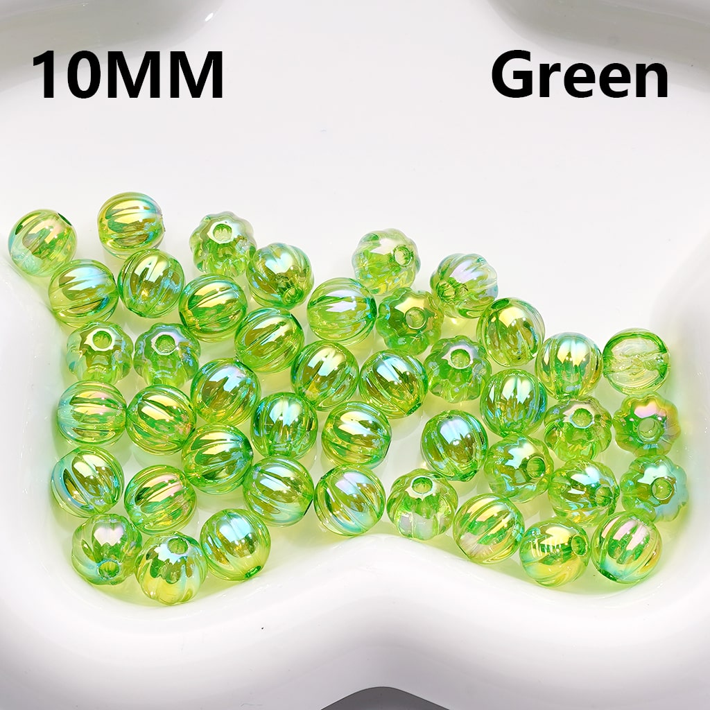 Acrylic Beads UV Coating Pumkin Halloween Multi-Color Translucent 10MM