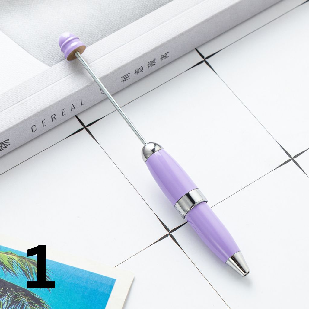 Metal Beadable Pens, Handy Beaded Pens Round Curvy Short Size 120mm