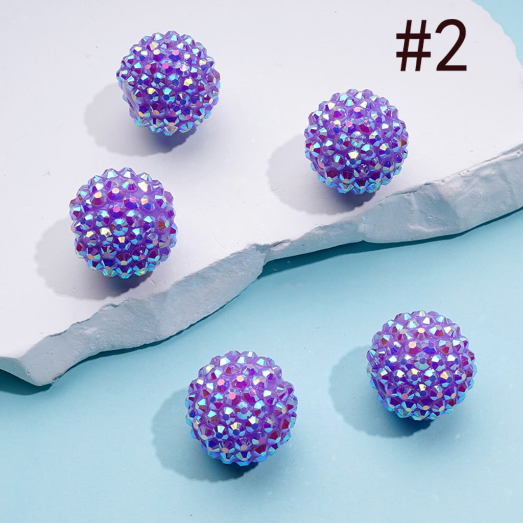 20MM Rhinestone Beads, Collection of Acrylic Rhinestone Beads, Part 1: Color No.1 -No.32