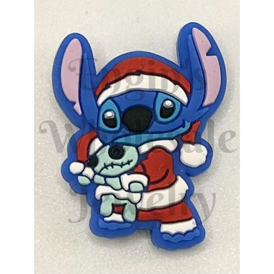 Christmas Blue Stitc with Doll Silicone Focal Beads