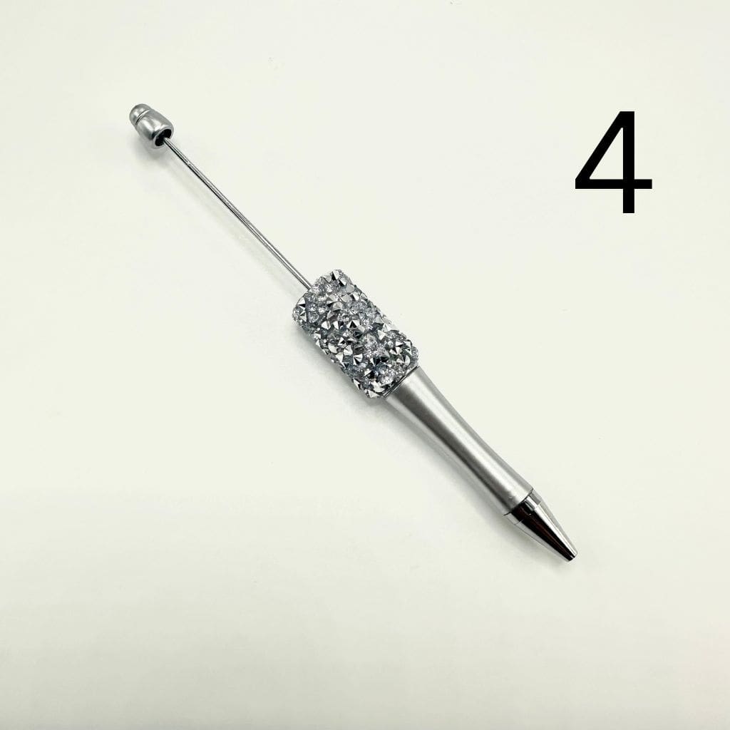Beadable Pens with Cone Shape Rhinestones in Solid and Metallic Colors