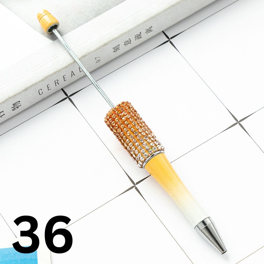 Beadable Pens in Ombre Colors with Ombre Colored Rhinestones - Rhinestone Beaded Pens