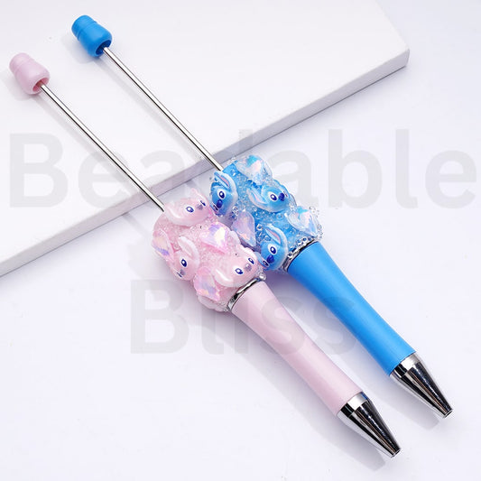 Cute Multi-Color Stitc Shiny Heart Rhinestones Clear Sugar Beadable Pens