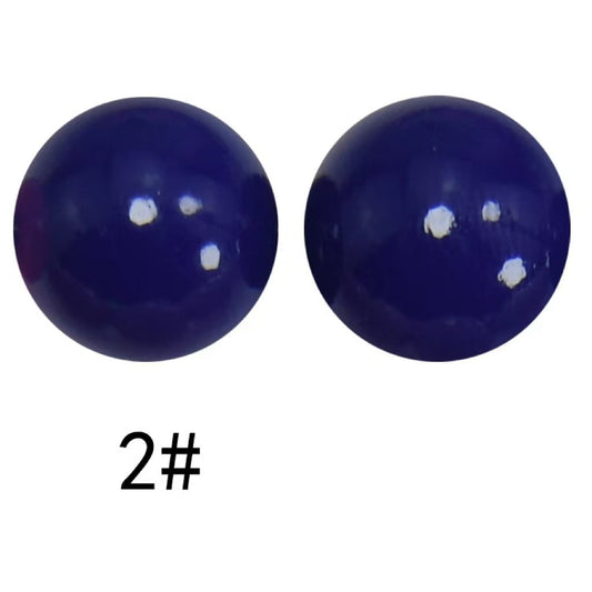Navy Blue Glossy Opal Silicone Beads, Solid Color, 15mm, #2