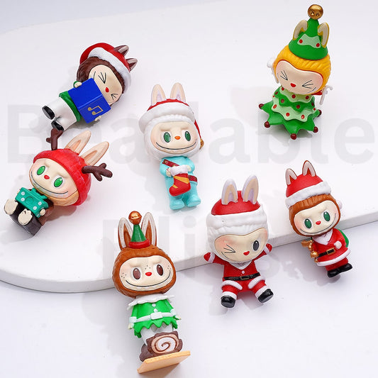 Blind Box Figure Cute Labub in Christmas Costume Po Mar Around 40*20MM (No Hole)