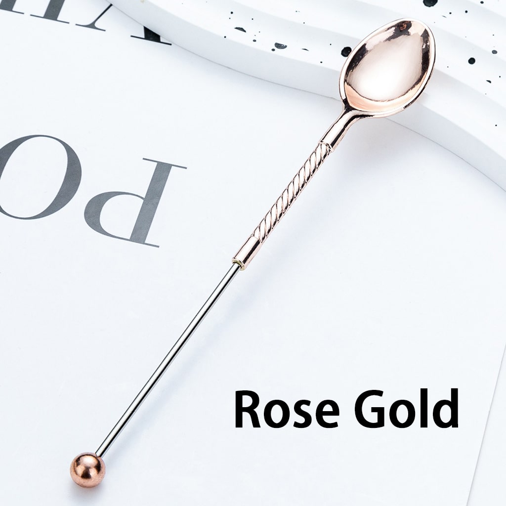 DIY Beadable Metal Spoon in Gold Silver Gun Grey Rose Gold Color 151MM