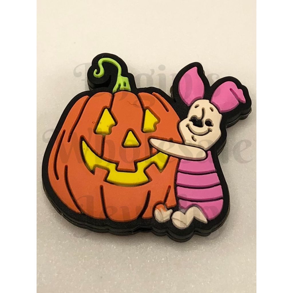 Cartoon Piglet Pumpkin Halloween Silicone Focal Beads