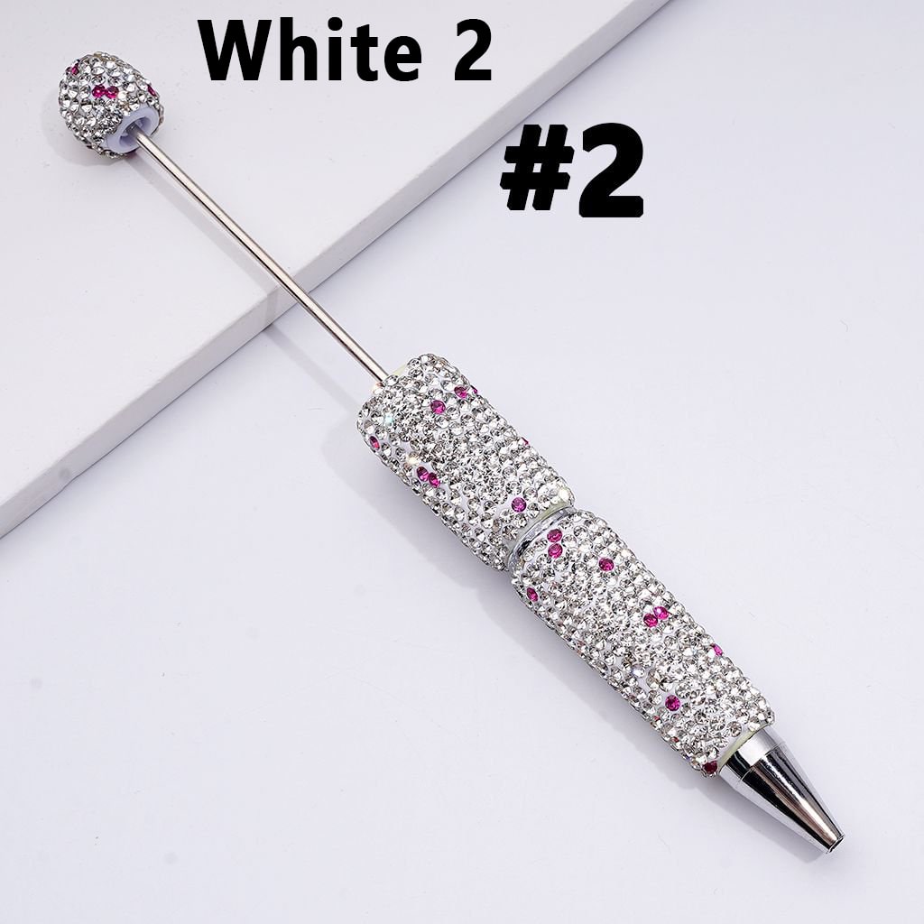 Beadable Clay Pens with Multi-Color & AB Rhinestones Covered the Entire Pen