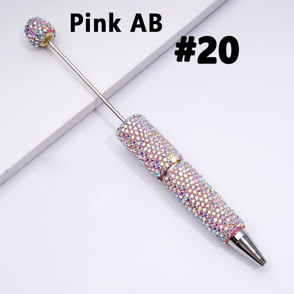 Beadable Clay Pens with Shiny Rhinestones Covered the Entire Pen
