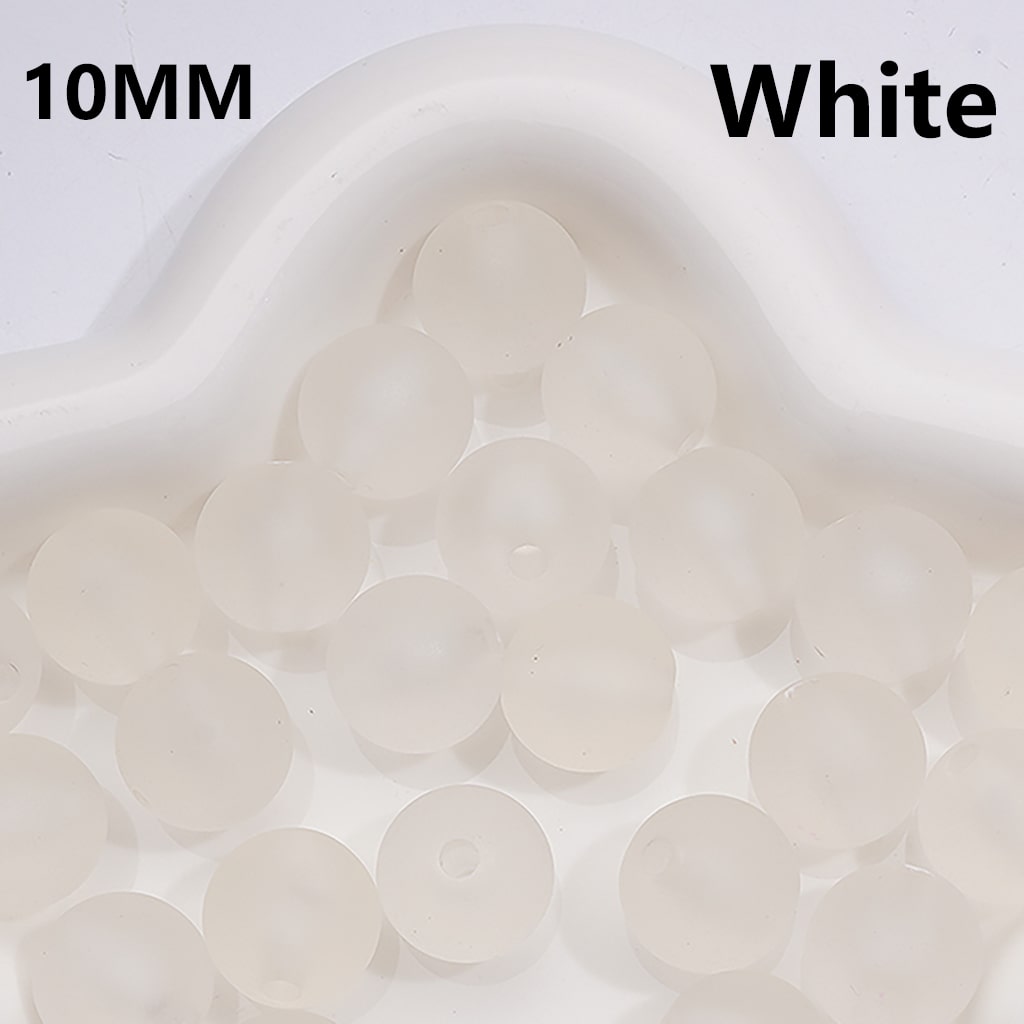 Frosted Matte Translucent Multi-Color Round Acrylic Beads, 10MM, (Single Color is available for 900pcs(Whole bag))