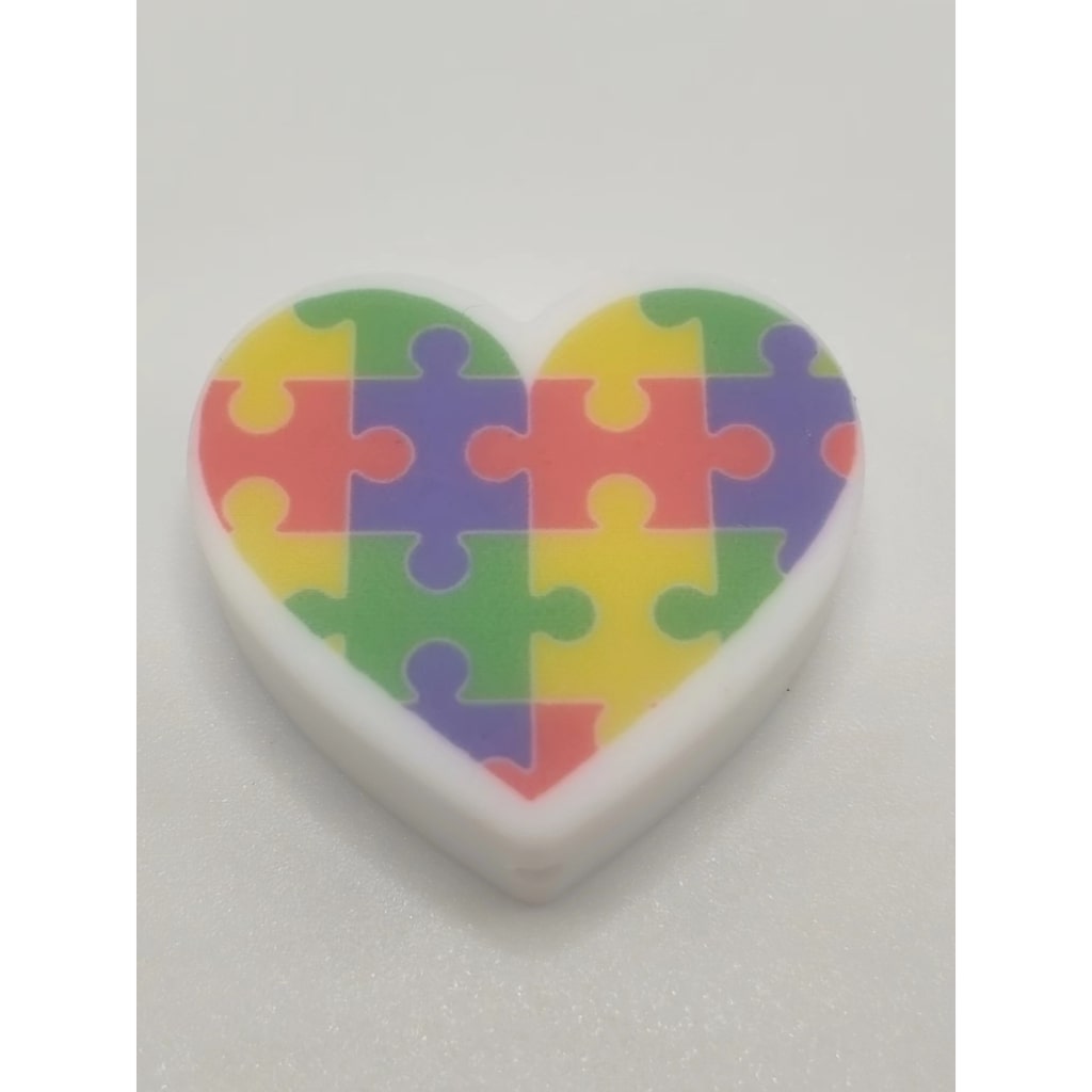 Heart Silicone Focal Beads 