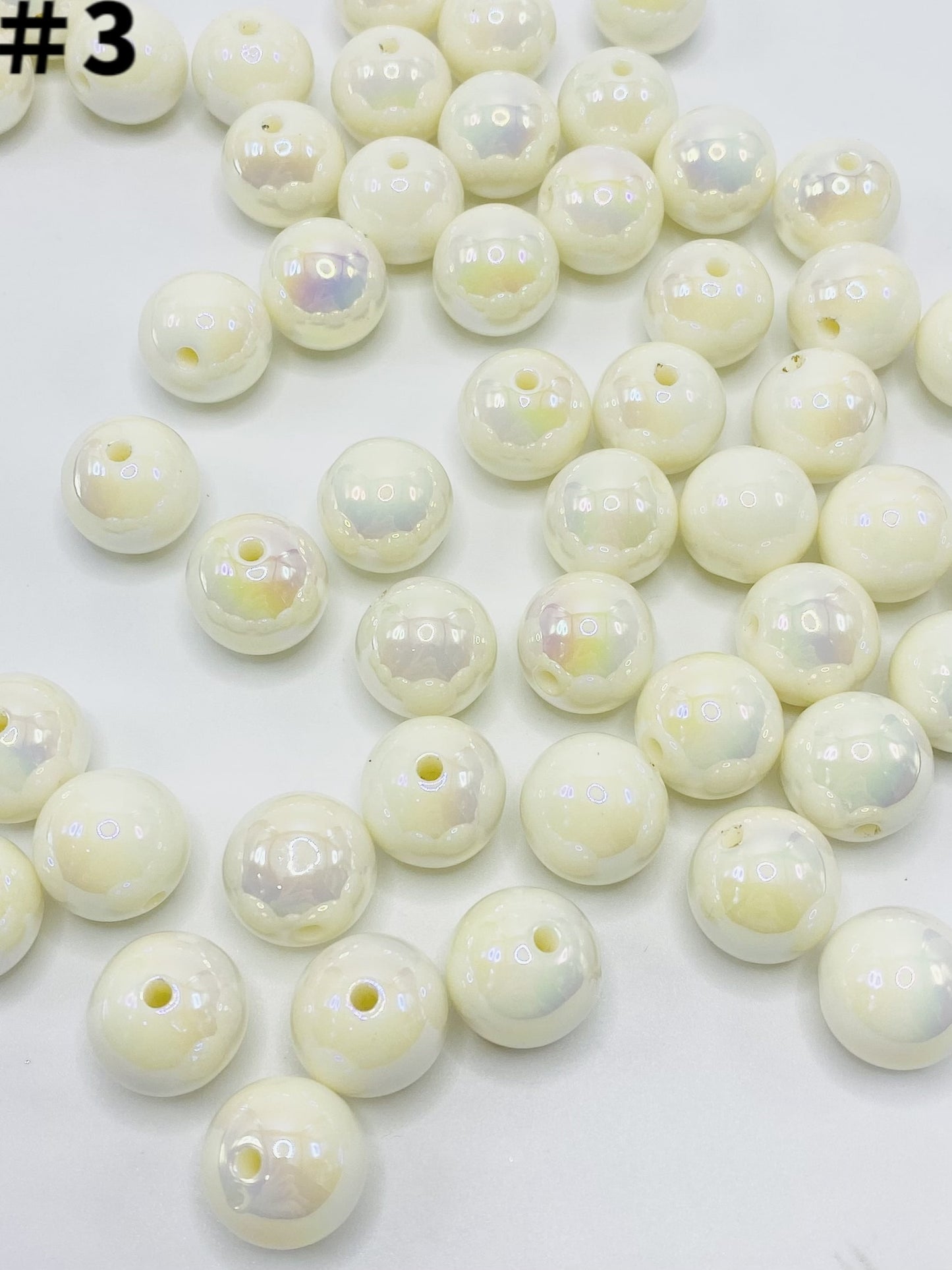光沢のあるアクリルビーズ UVメッキ 16mm、TT