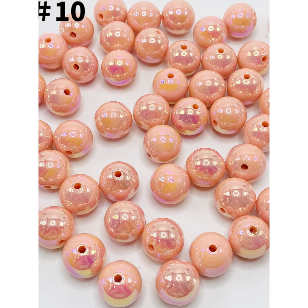 光沢のあるアクリルビーズ UVメッキ 16mm、TT