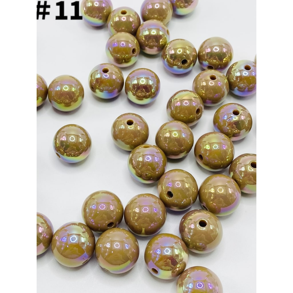 光沢のあるアクリルビーズ UVメッキ 16mm、TT