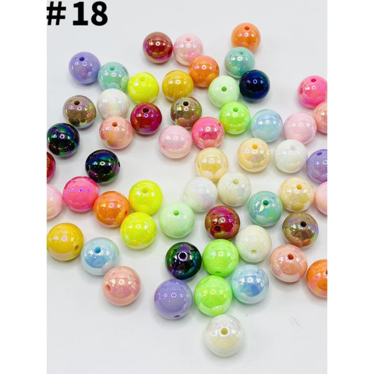 Glossy Acrylic Beads UV Plating 16mm, TT