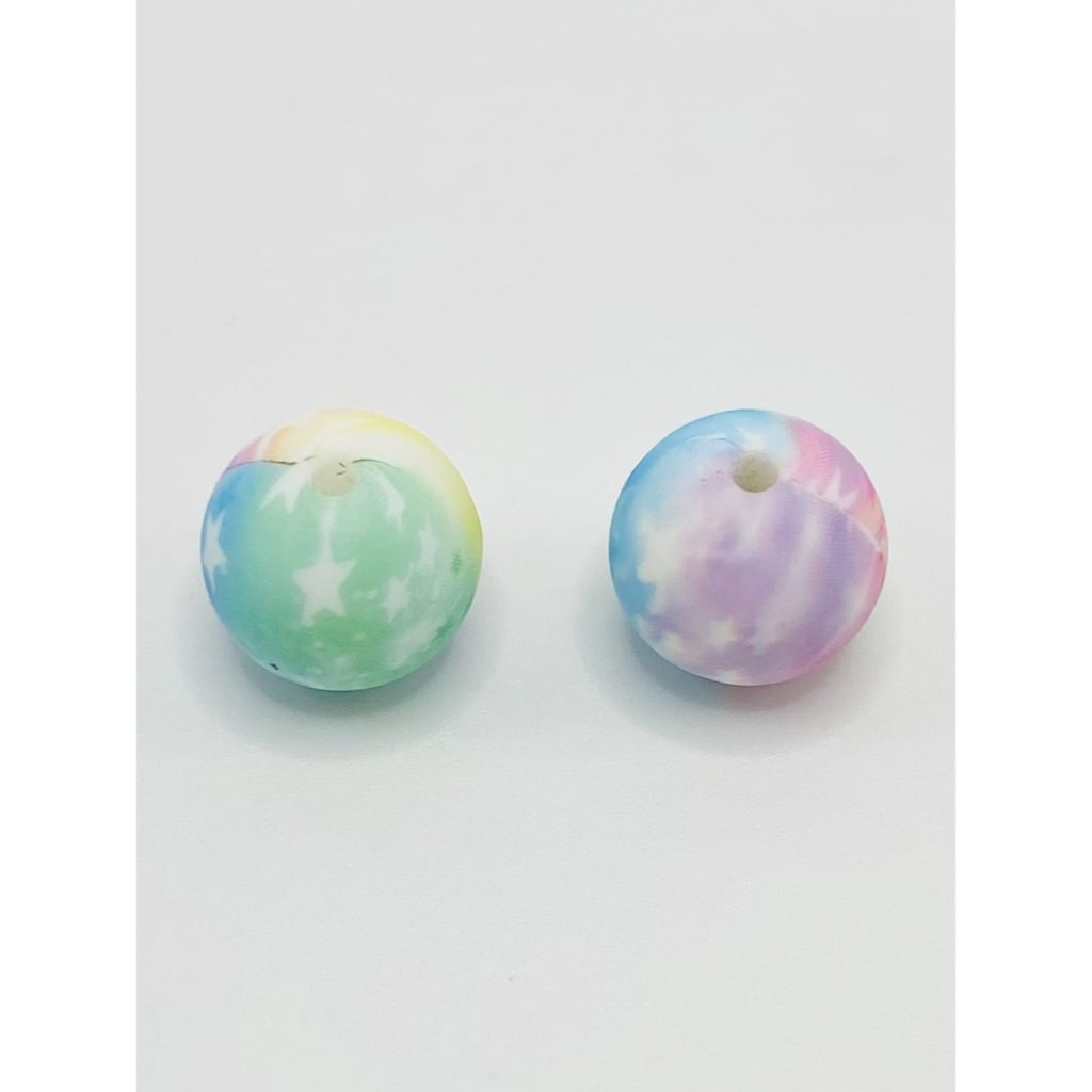 Starry Sky Tie Dye Printed Silicone Beads Number 32