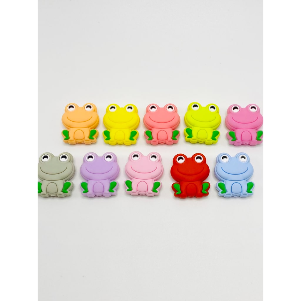 Frogs Luminous & Non Luminous, Glow in the Dark Silicone Focal Beads