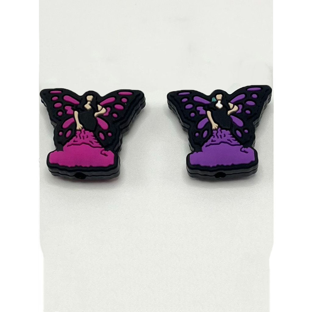 Girl with Butterfly Wings Silicone Focal Beads