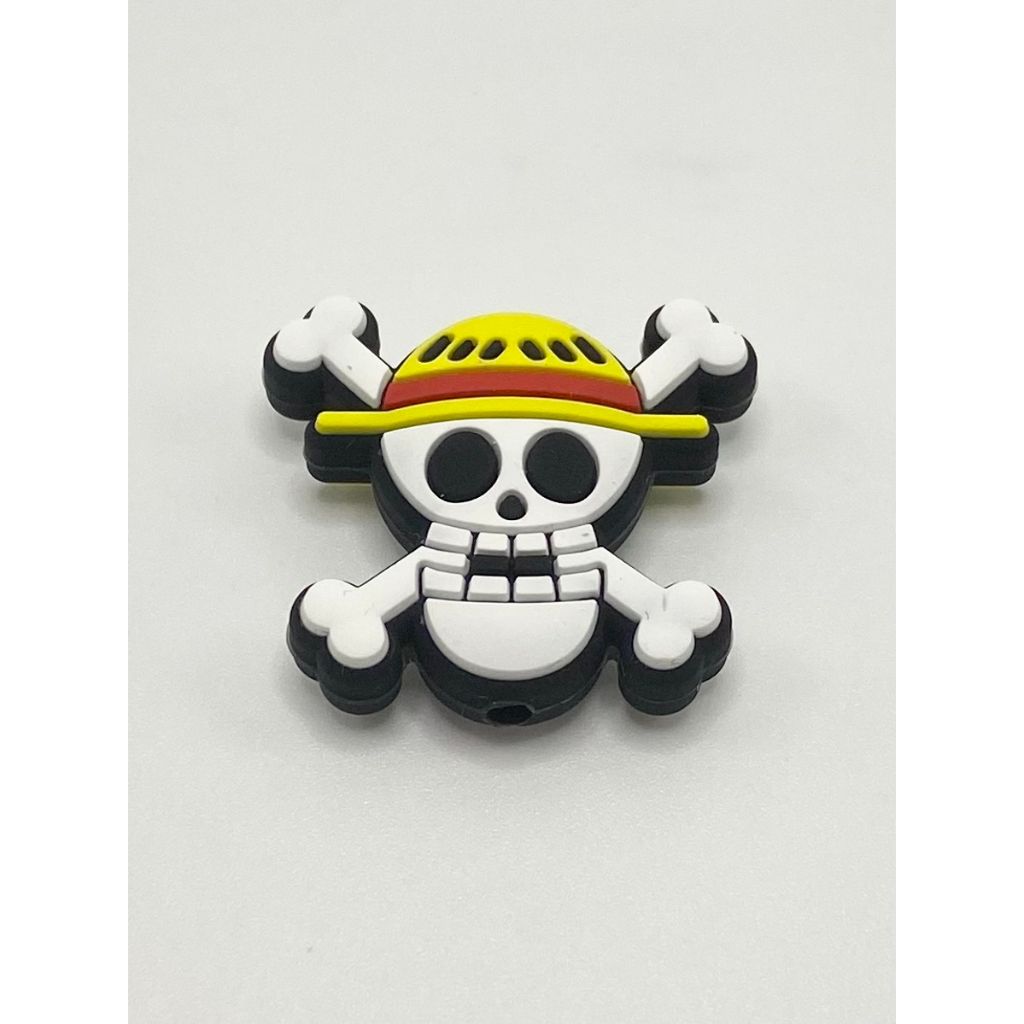 Yellow Hat Skull Silicone Focal Beads