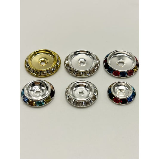 Split Matching Rhinestones Spacers in 15mm, 17mm, and 20mm