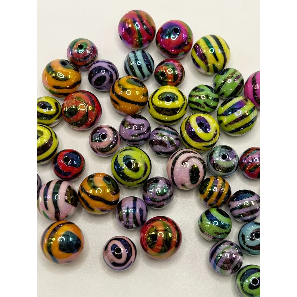 ジャガー マルチカラー ヒョウ カラフル アクリル ビーズ 20mm、16mm
