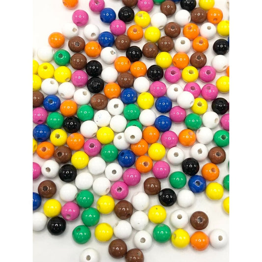 ヒートグレーズ加工アクリルビーズ（単色）8mmランダムミックス