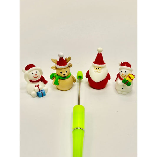 Christmas Snowman, Santa Claus, Deer Pen Toppers (Without Hole), Random Mix