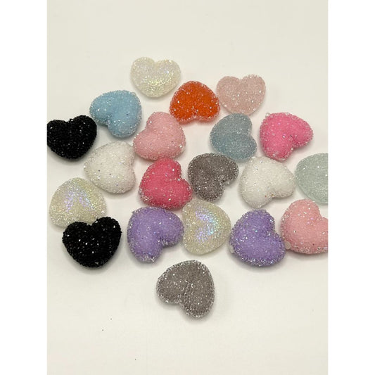 Sugar Heart Acrylic Beads, 24mm by 27mm, Big, Random Mix Color