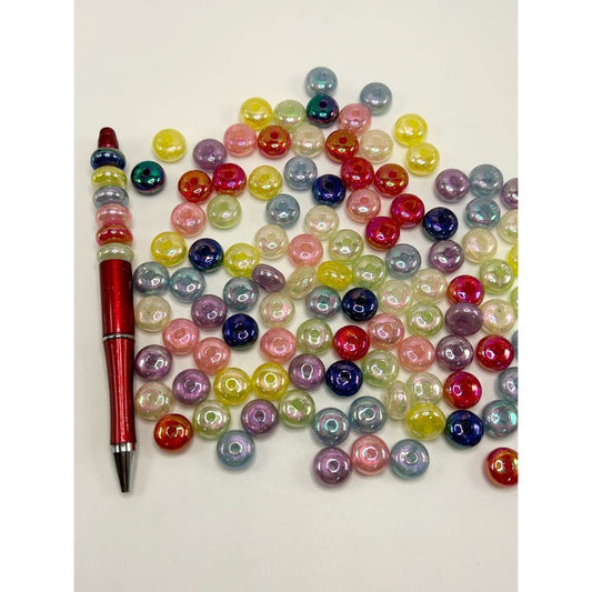 電卓ビーズ、キラキラそろばんビーズ、アクリルビーズ、サイズ8mm×14mm 