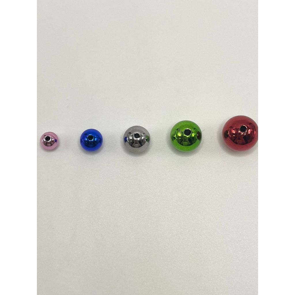 メタリックなアクリルビーズ 各サイズランダムミックス、8mm 10mm 12mm 14mm