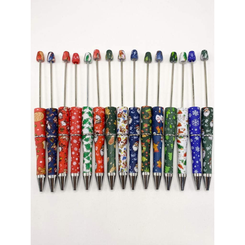 All Christmas Printed Beadable Pens with additional refills