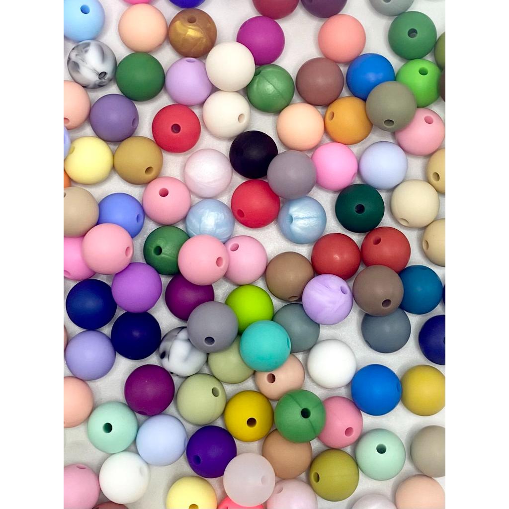 Silicone Beads, Solid Colors, Round Small Size 12mm