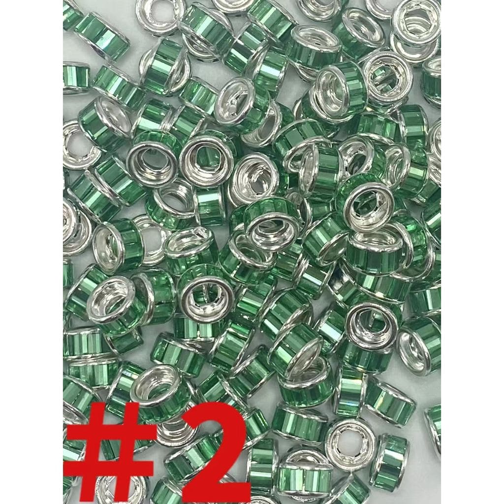 Round Spacers with Crystal Rhinestones, 10mm by 5mm