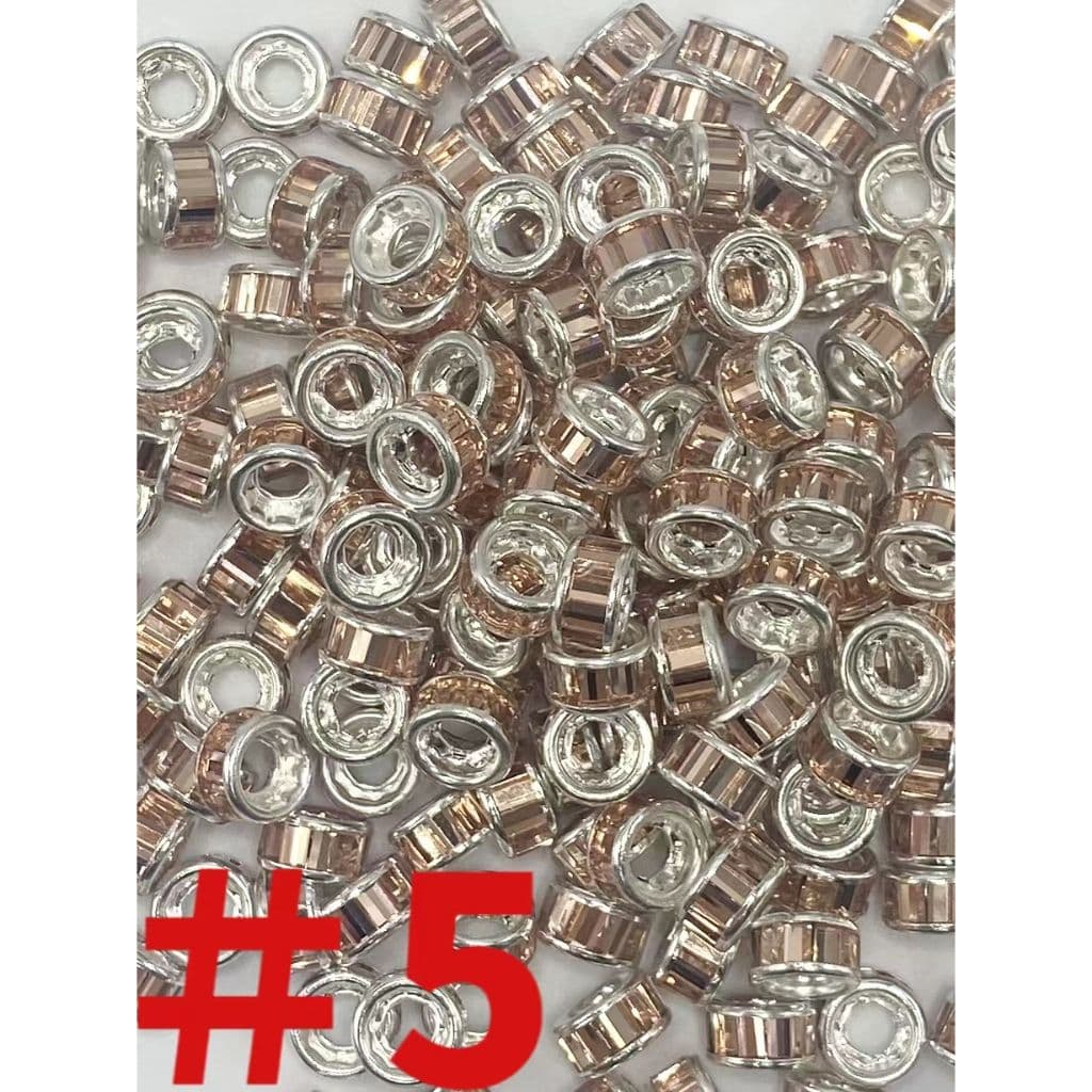 Round Spacers with Crystal Rhinestones, 10mm by 5mm