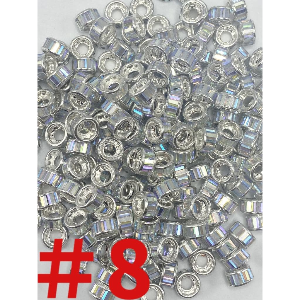 Round Spacers with Crystal Rhinestones, 10mm by 5mm