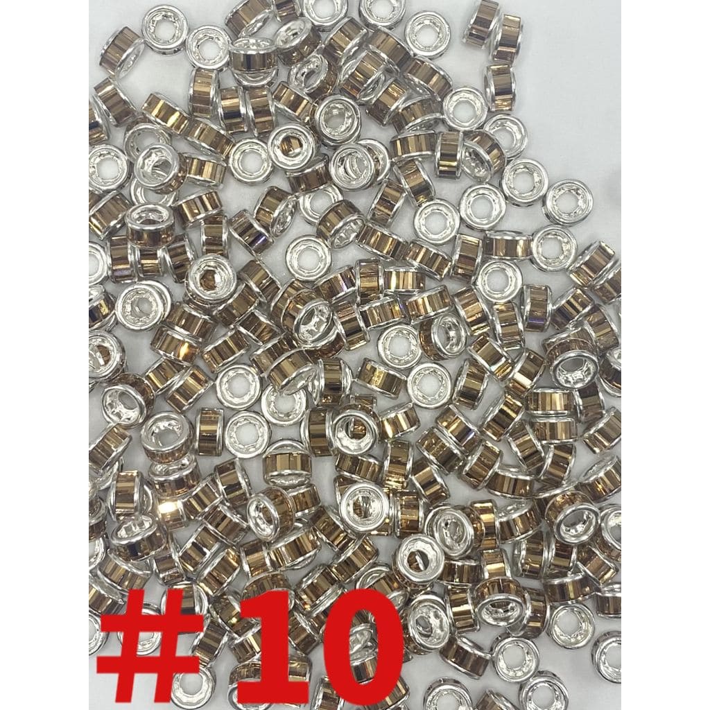 Round Spacers with Crystal Rhinestones, 10mm by 5mm